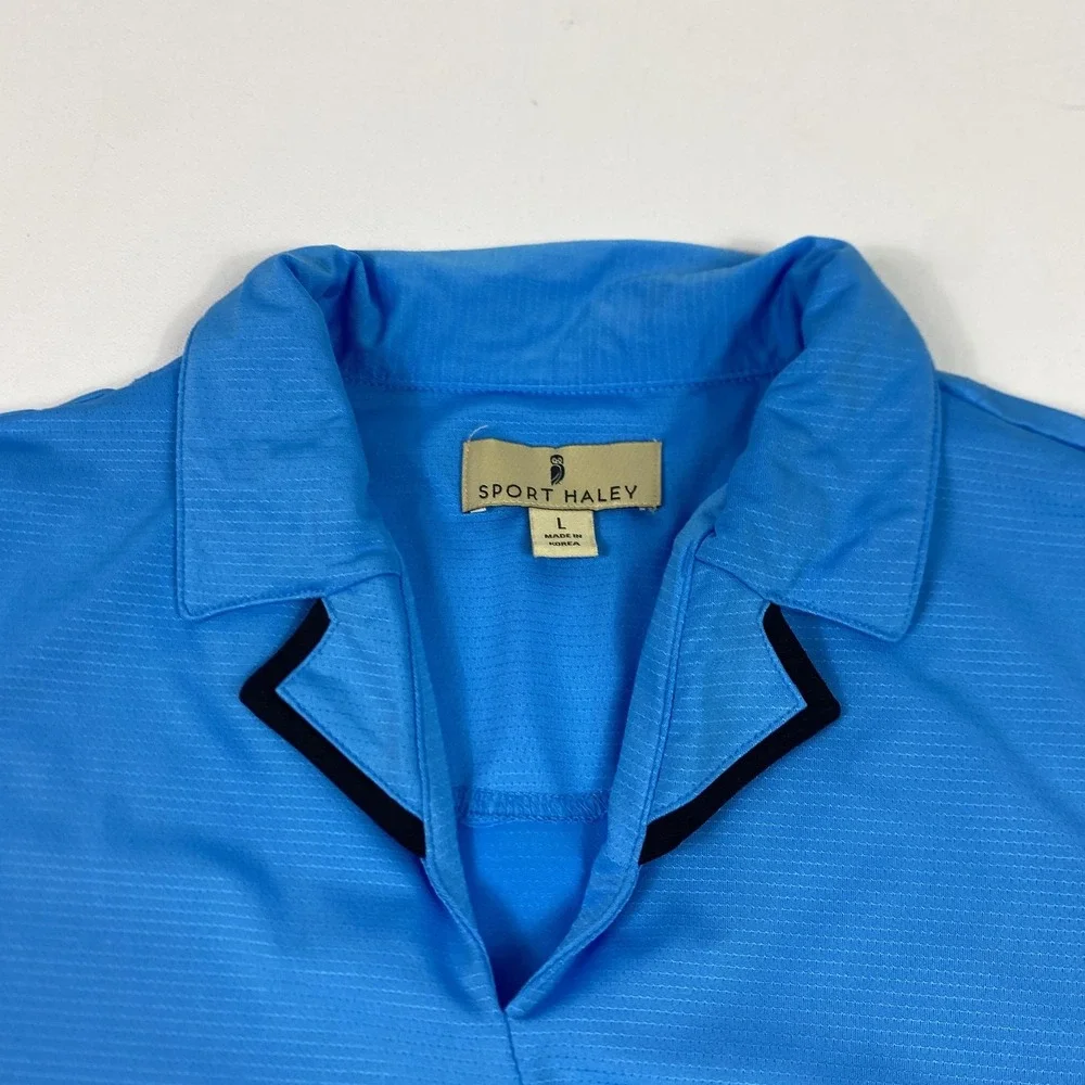 Sport Haley Shirt Womens Large Blue Sleeveless Golf Polo Performance Stretch
